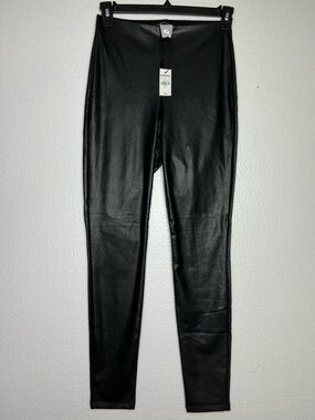 Express black polyurethane pull on pants size S NWT